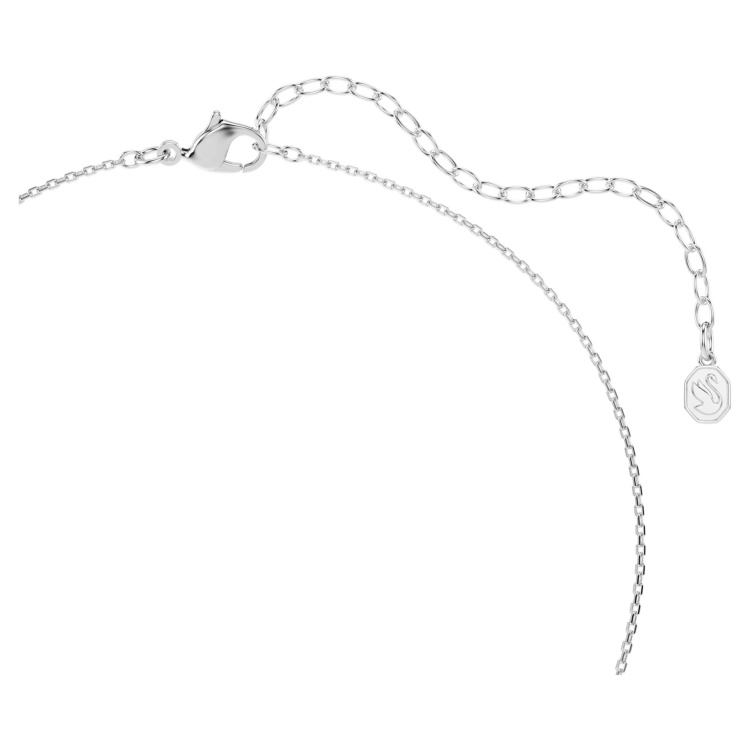 Symbolica pendant Round cut, Pavé, Horse shoe, Blue, Rhodium plated